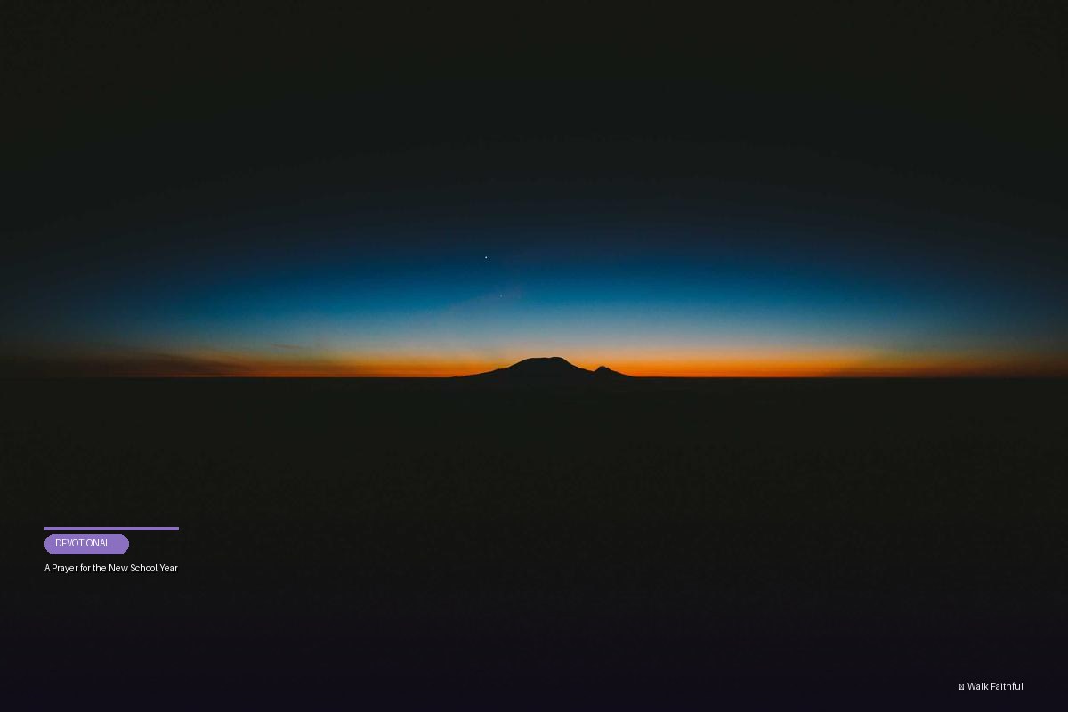 A Prayer for the New School Year