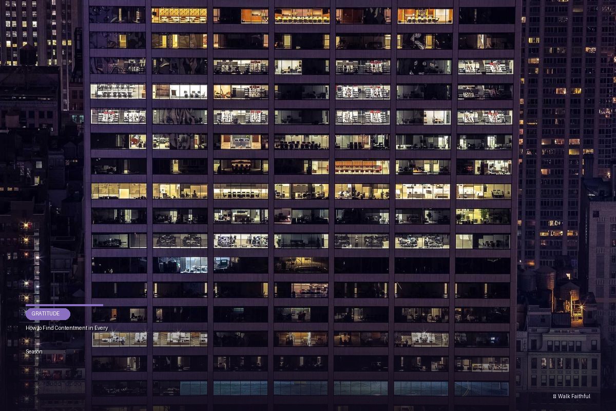 How to Find Contentment in Every Season